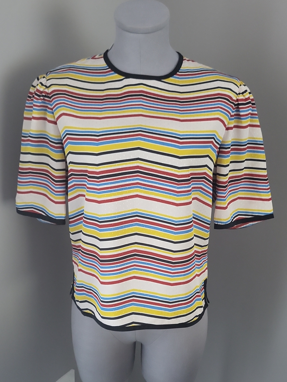 Vintage Albert Nipon Executive Dress Striped Blouse 80s Power Dressing Size 10